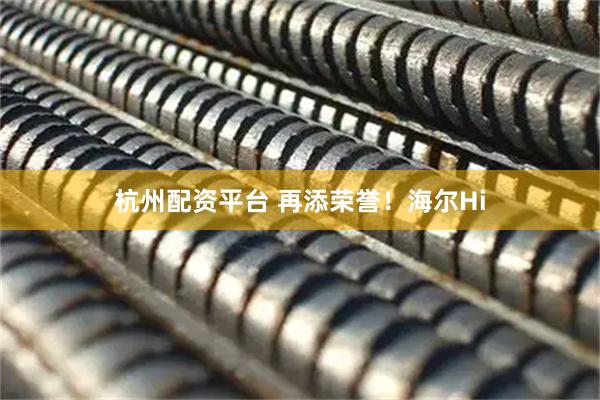 杭州配资平台 再添荣誉!海尔Hi