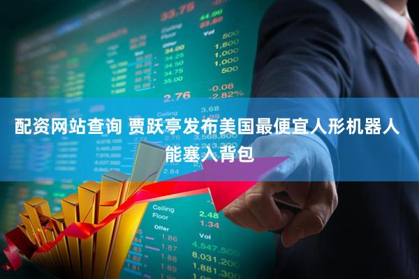 配资网站查询 贾跃亭发布美国最便宜人形机器人 能塞入背包
